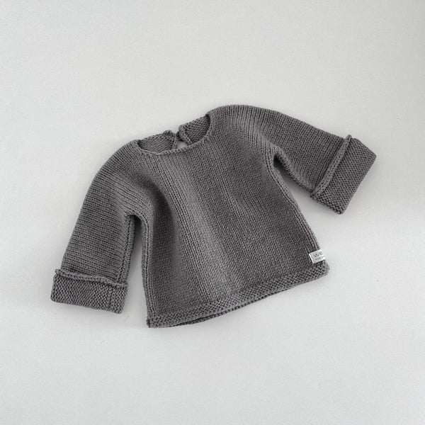 Mushroom knitted baby slouchy sweater on a white background