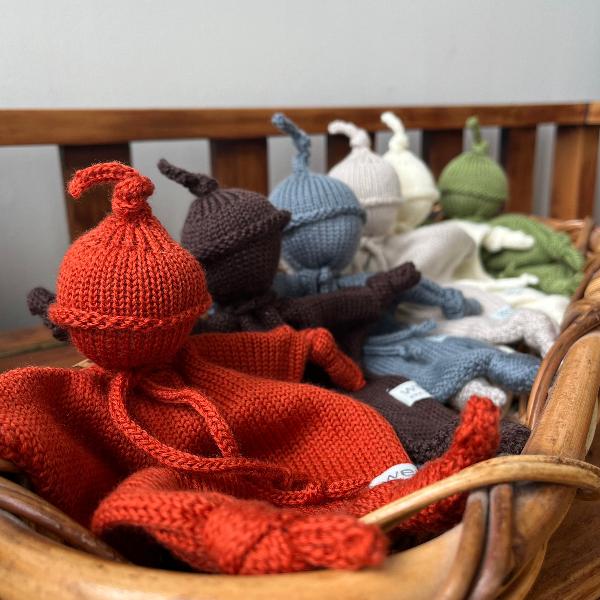 Basket of newborn comforters