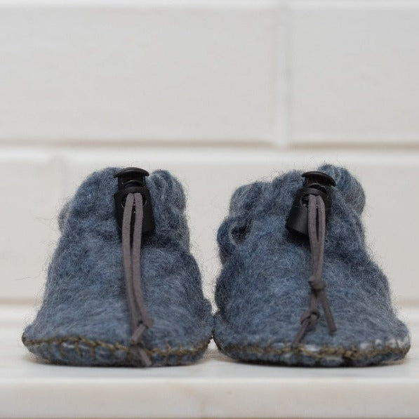 Blue Grey felted Pixie Boots