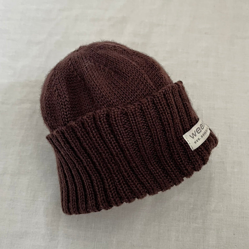 Brown newborn beanie