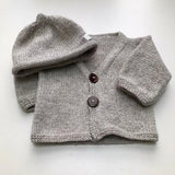 Cardigan Beanie set oatmeal