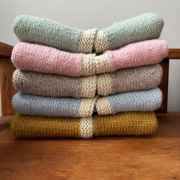 Chloe cardigan stack of colours