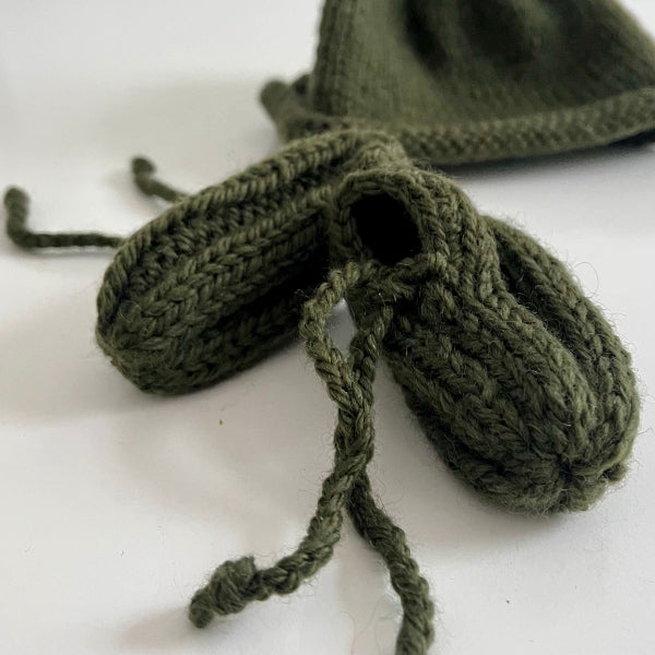 Forest green baby loafers