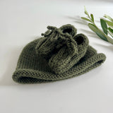 Forest green kids beanies