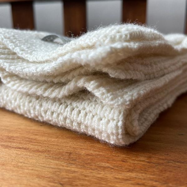 Merino baby buggy blanket in natural