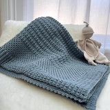 Merino bassinet blanket dusky blue