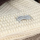 merino pram blanket Ivory edge detail