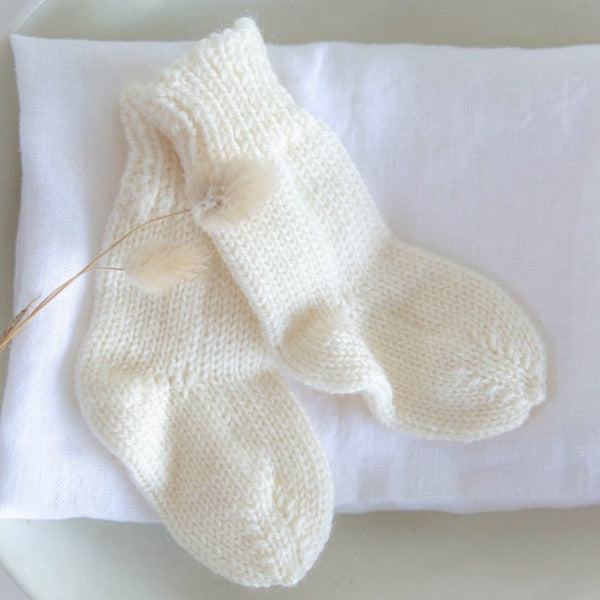 Merino premature socks on plate