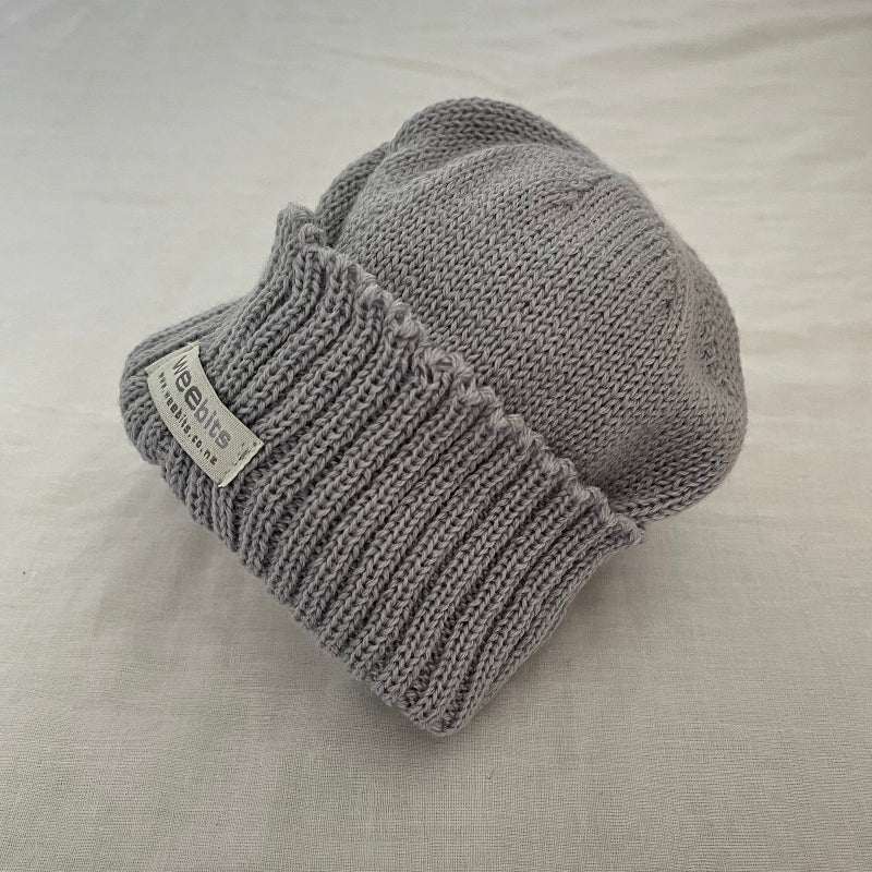 Misty blue newborn beanie
