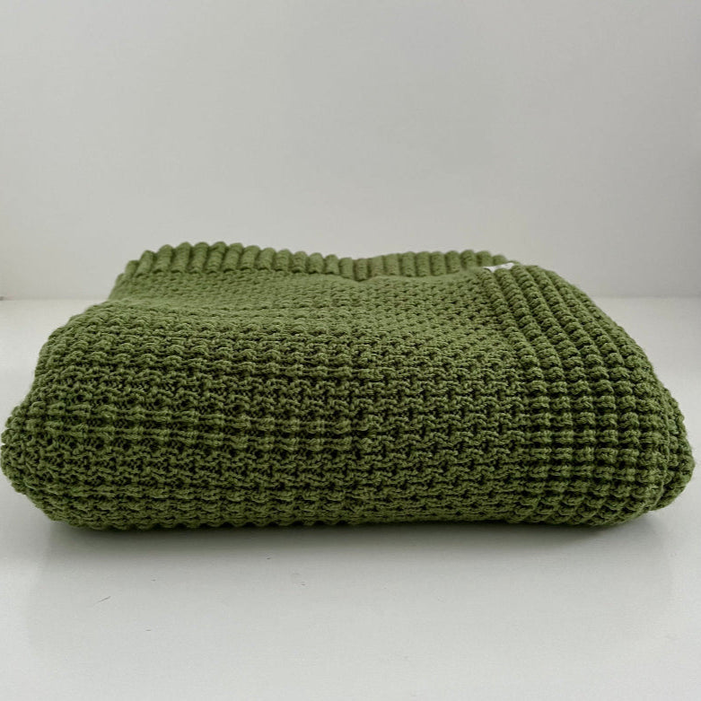 Moss merino cot blanket nz made