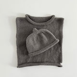 Mushroom roll neck vest and beanie set