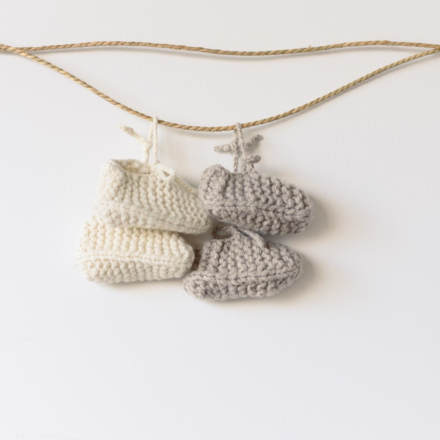 merino oatmeal chunky knit booties