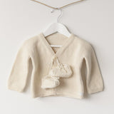 natural baby cardigan with booties