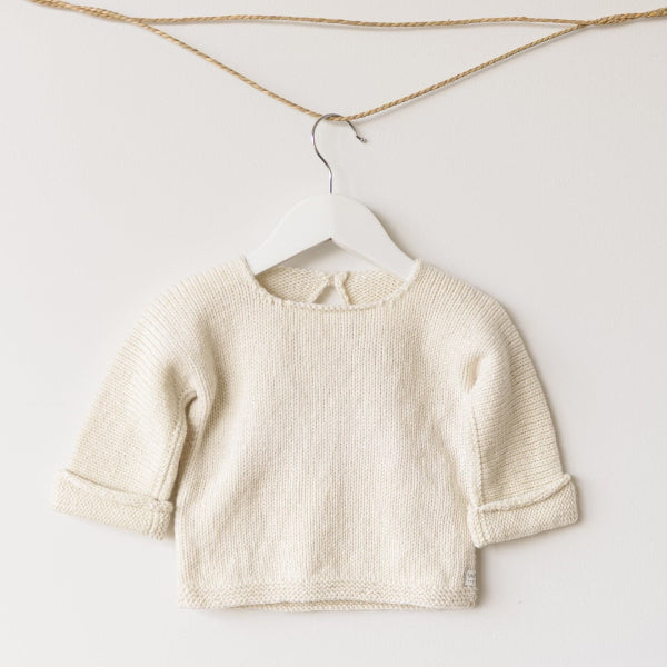 natural baby Slouchy sweater on hanger