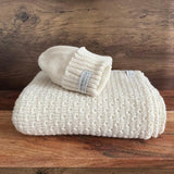 Natural baby wrap and matching beanie set