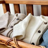 natural marley cardigan on bench