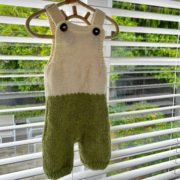 Pistachio natural baby overalls
