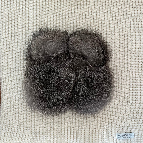 possum booties in natural grey colouring