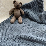 Pram blanket dusky blue