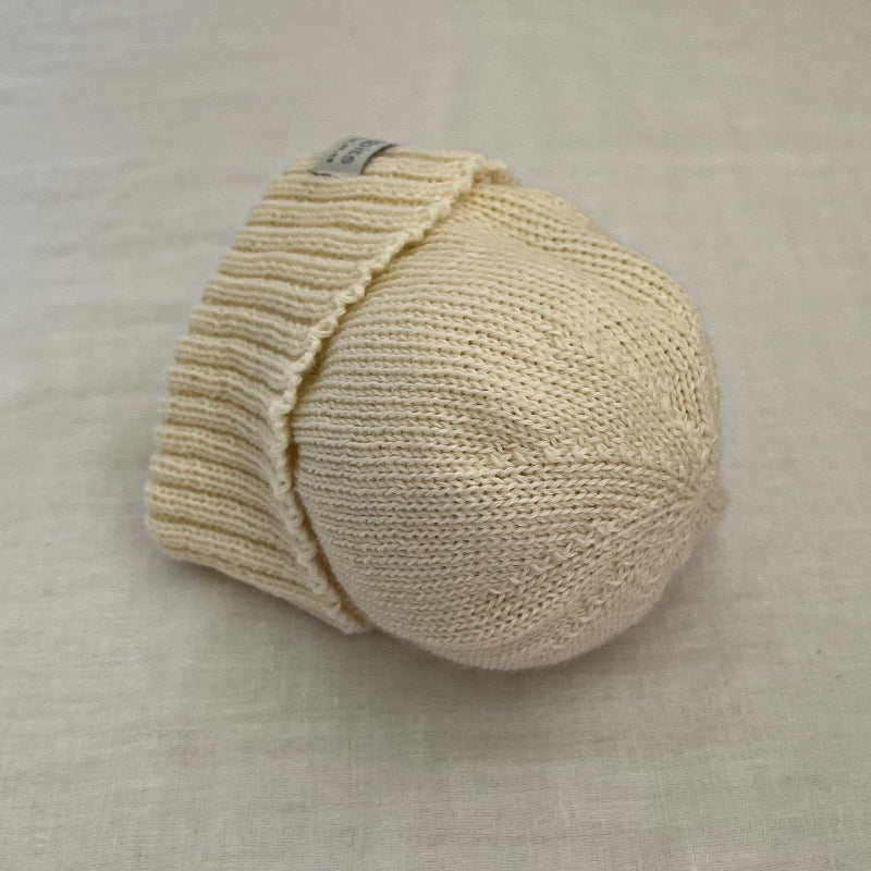 Cream newborn beanie