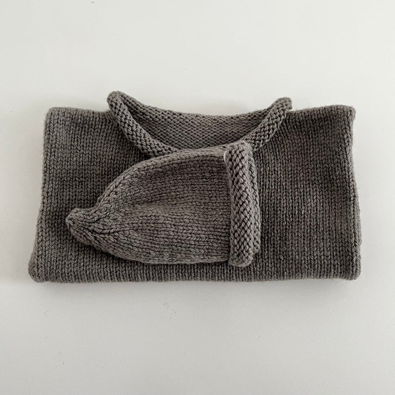 roll neck vest and beanie set in Mushroom 