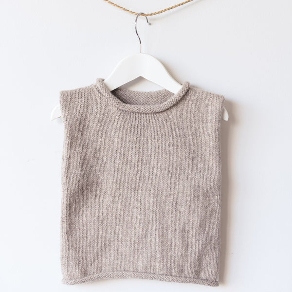 Roll neck vest oatmeal marle on hanger
