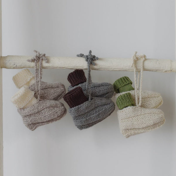 set of premature booties showing colour range