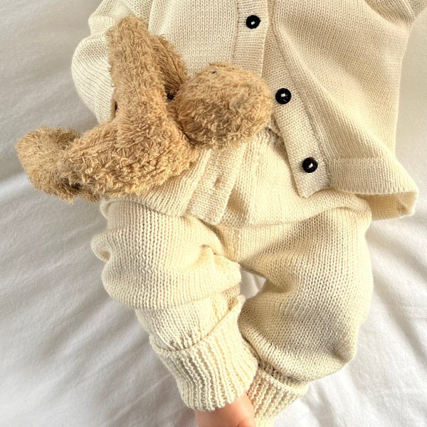 sleeping baby wearing natural merino  jolly jodhpurs
