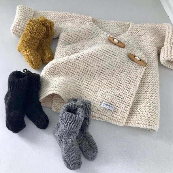 Baby double breasted jacket and socks