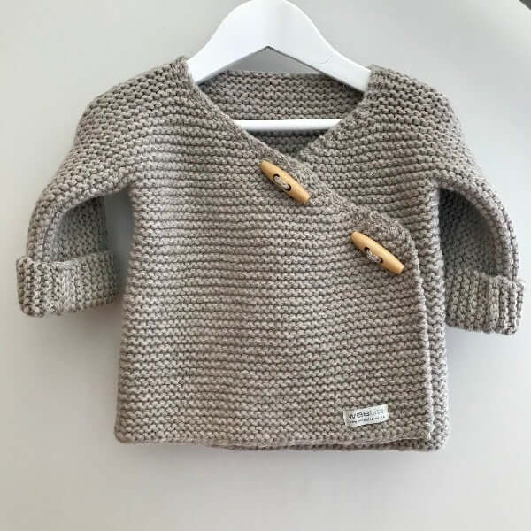 baby double breasted jacket in Oatmeal