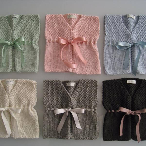 Baby girl waistcoat with satin ties