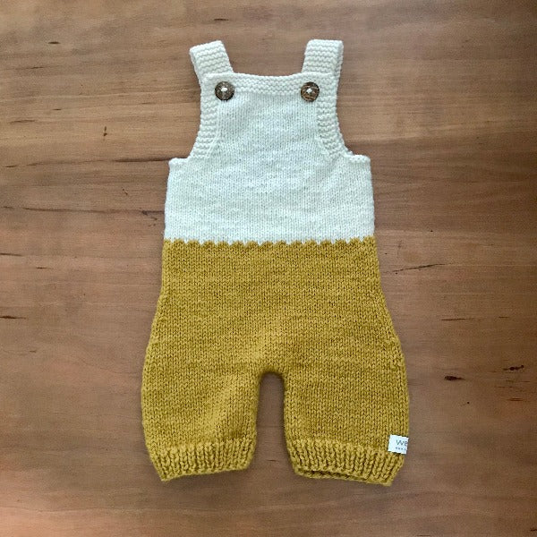 Baby Overalls in Mustard and Natural colour