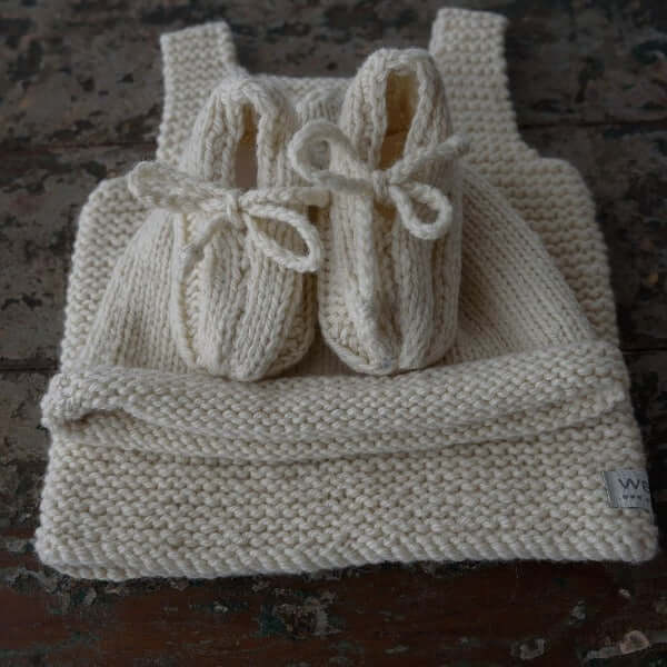 baby tank top beanie loafer set in natural