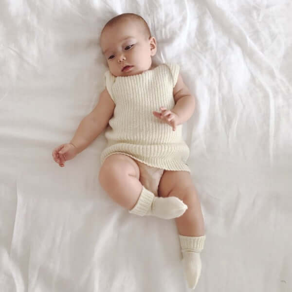 baby vest & socks set in natural