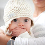 baby wearing natural chunky knit baby hat