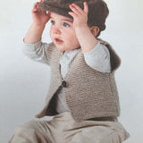 Boy in oatmeal baby waistcoat