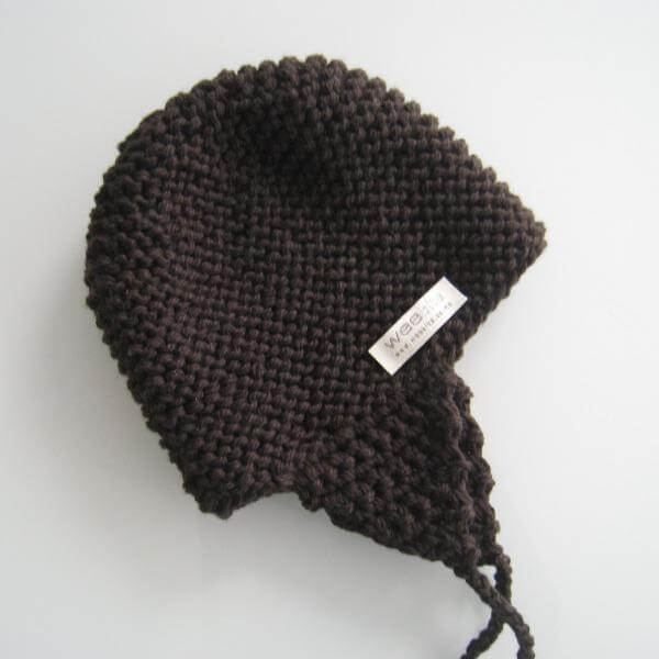 Chocolate chunky knit baby hat