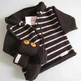 Chocolate natural striped baby hoodie