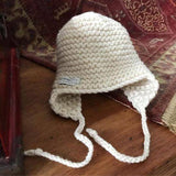 hunky knit baby hat in Natural