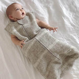 Light grey striped baby sleep bag