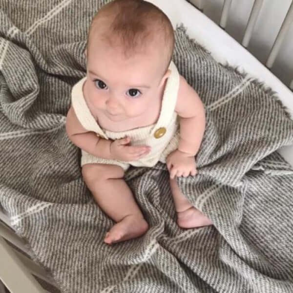 Mid grey and ivory stansborough cot blankets