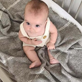 Mid grey and ivory stansborough cot blankets