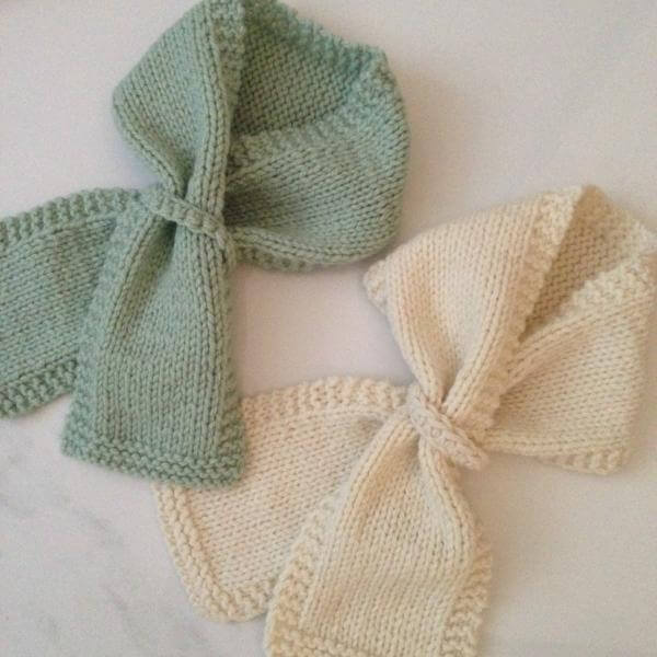 Mint and natural baby loop scarf