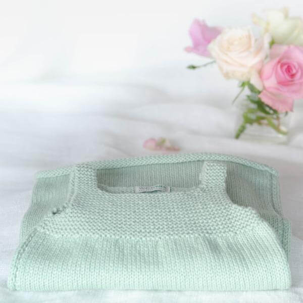 Mint knitted baby dress