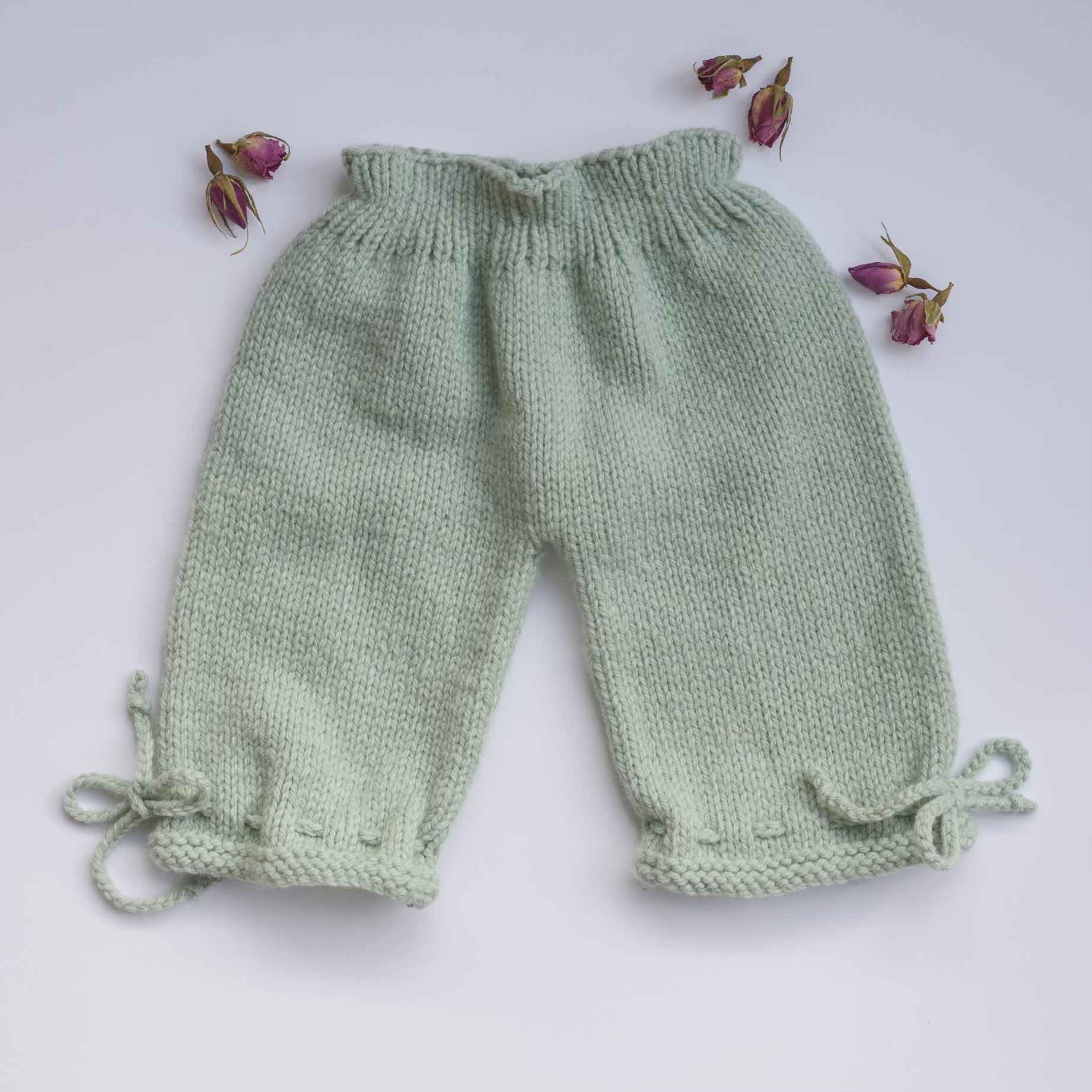 mint knitted baby pants