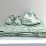 Mint travel rug beanie and booties