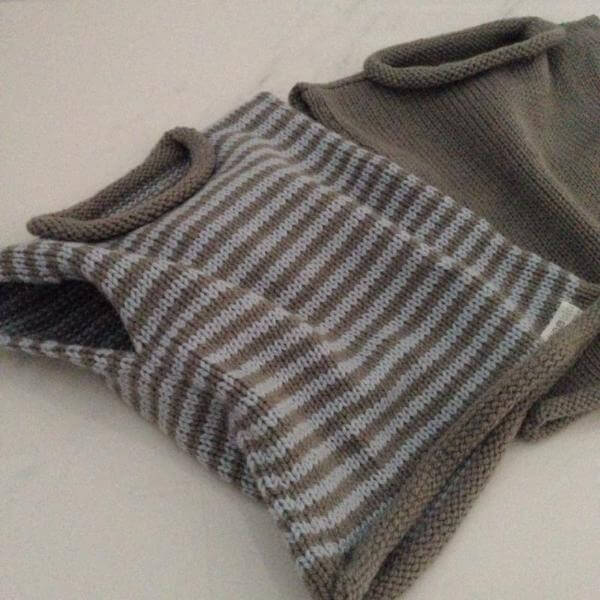 Mushroom blue stripe roll neck vest