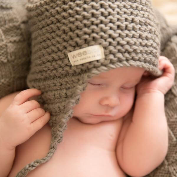 mushroom chunky knit baby hat