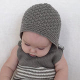 Mushroom knitted baby bonnets 