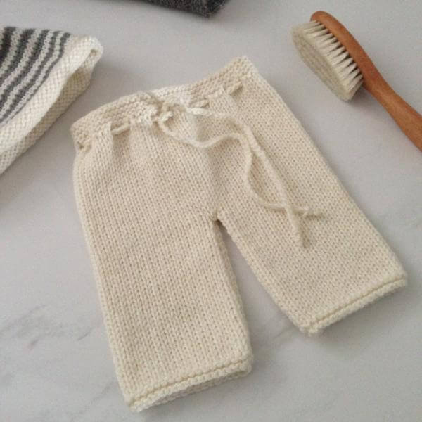 Natural premature knitted pants